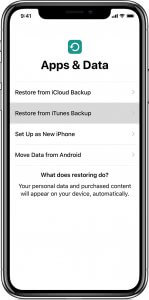 iphone restore data itunes