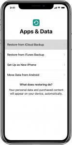 iphone xs restore data