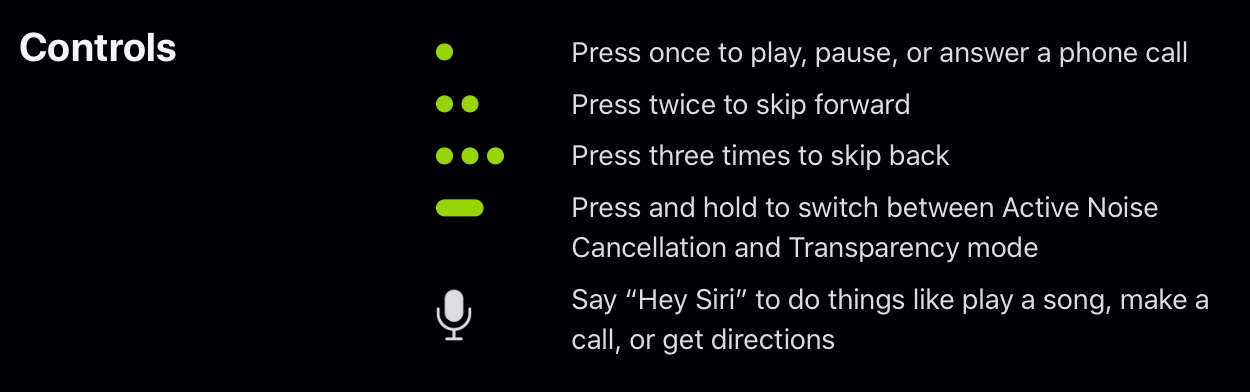 AirPods Pro comparison AirPods gen 2 controls