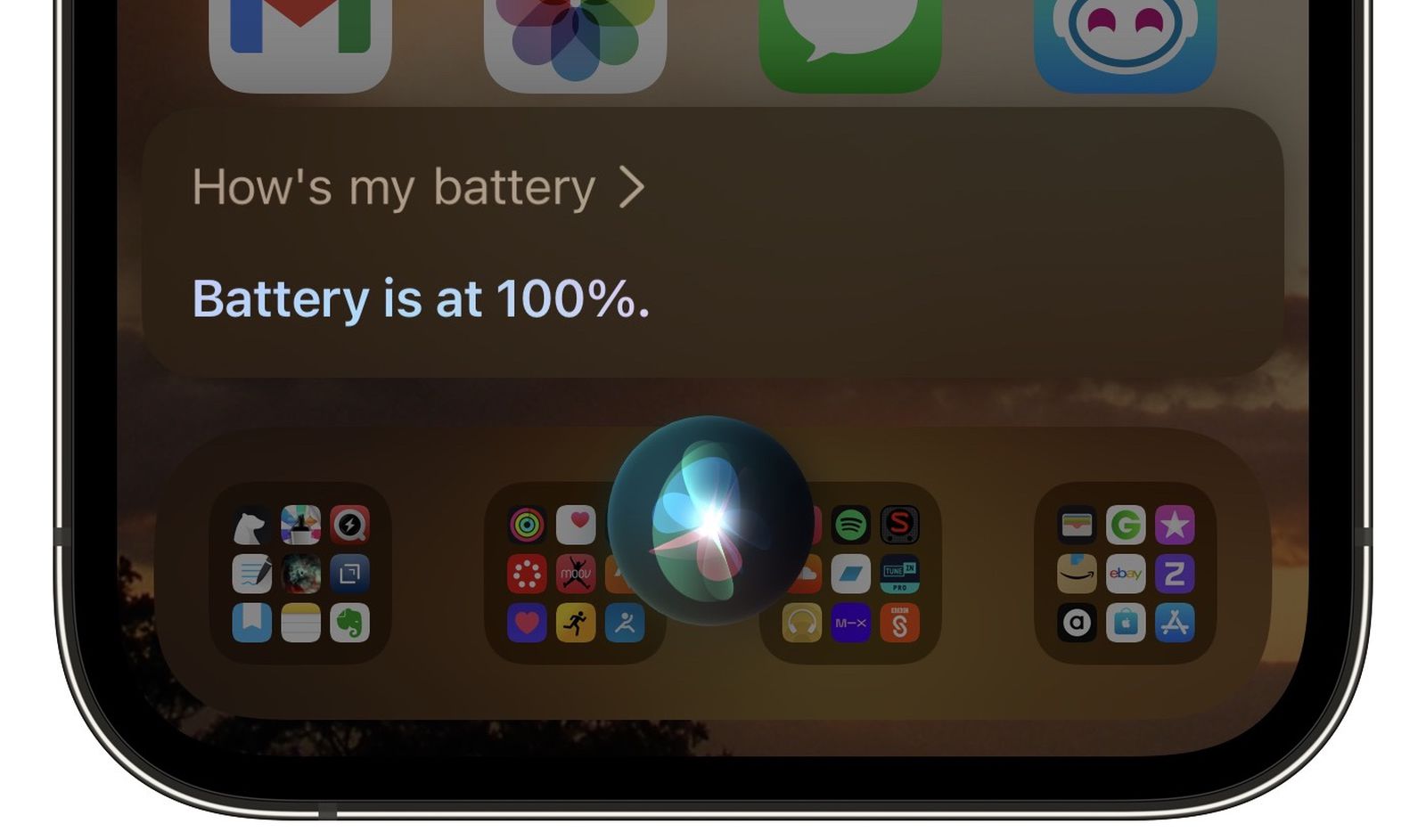 Siri и процент батареи