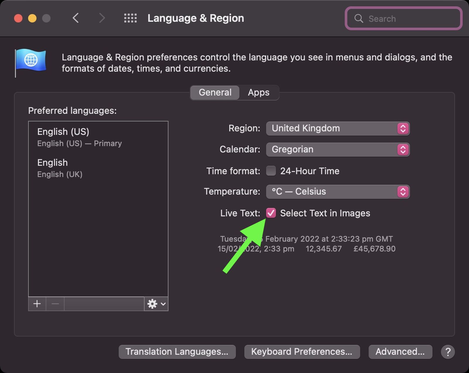 turn off live text mac1