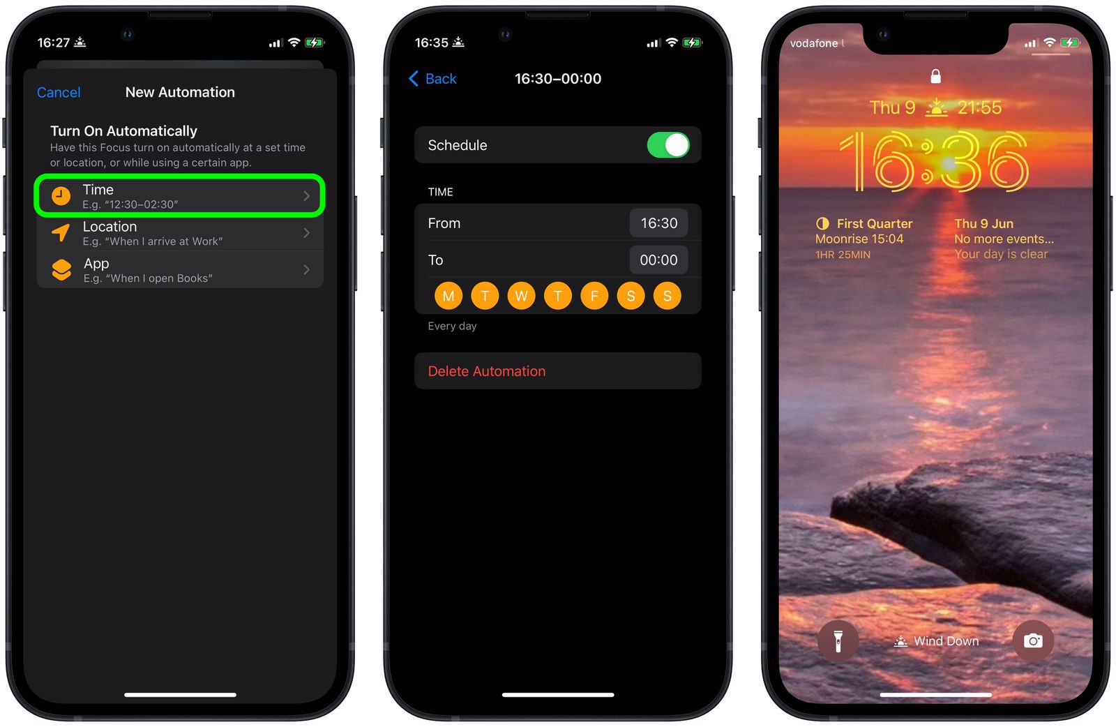 3link lock screen focus mode ios