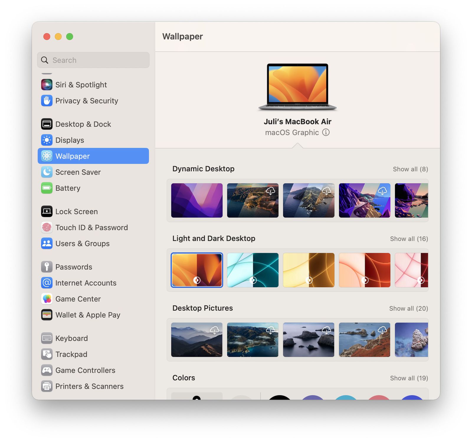 macos ventura system settings 2