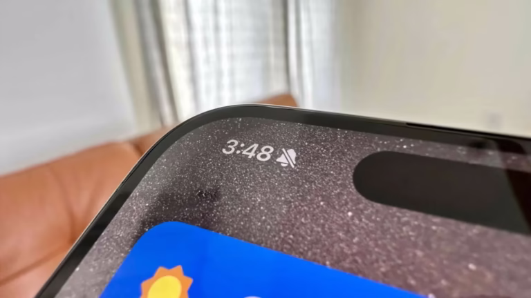 скрыть значок беззвучного звонка на iPhone 15 Pro
