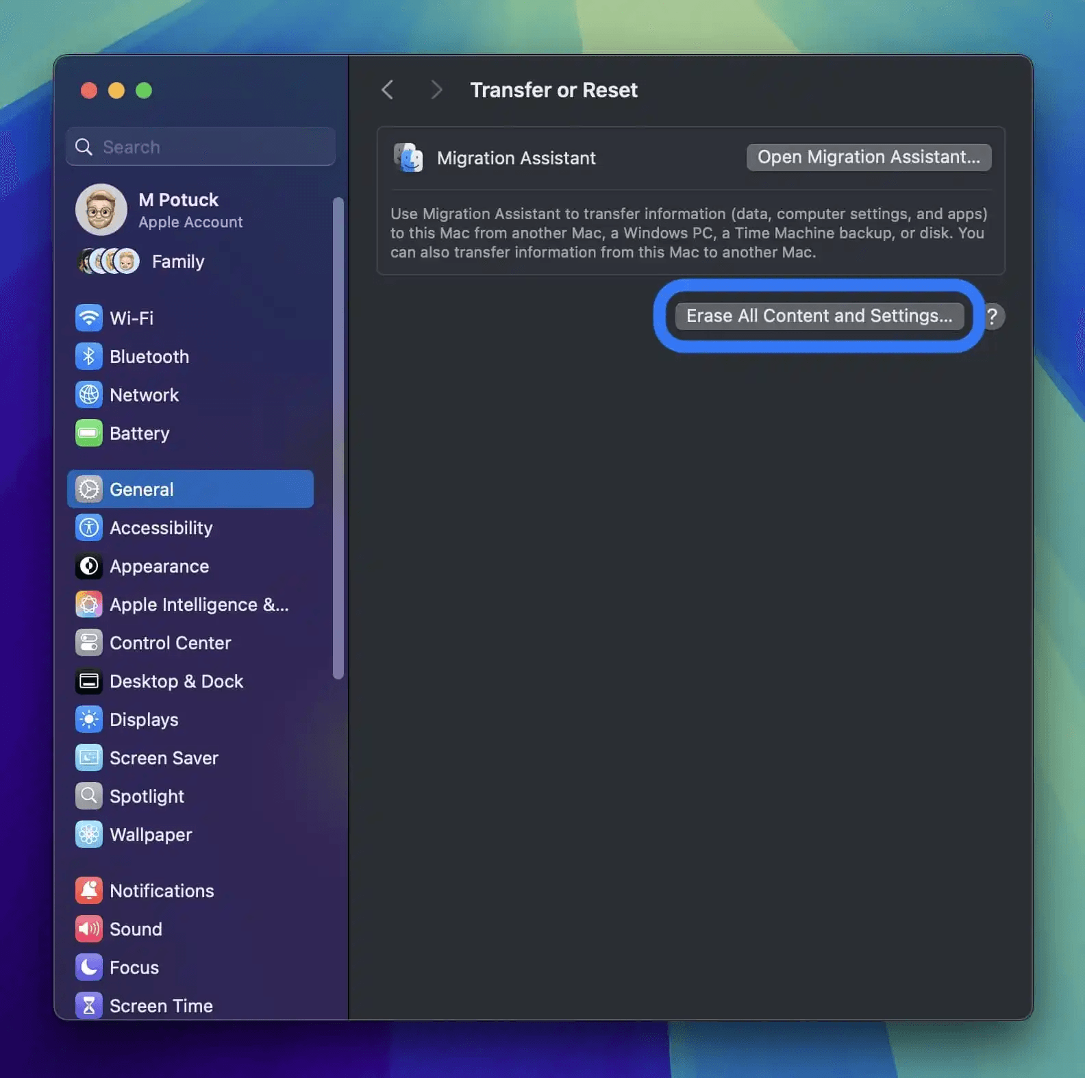 Стереть все содержимое и настройки — macOS